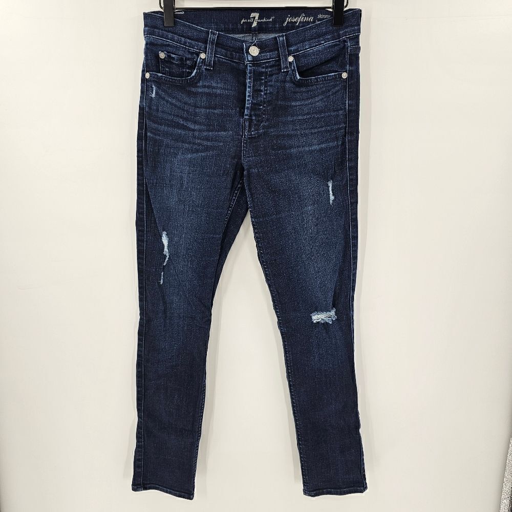 7 for all mankind josefina skinny boyfriend jeans dark wash 26